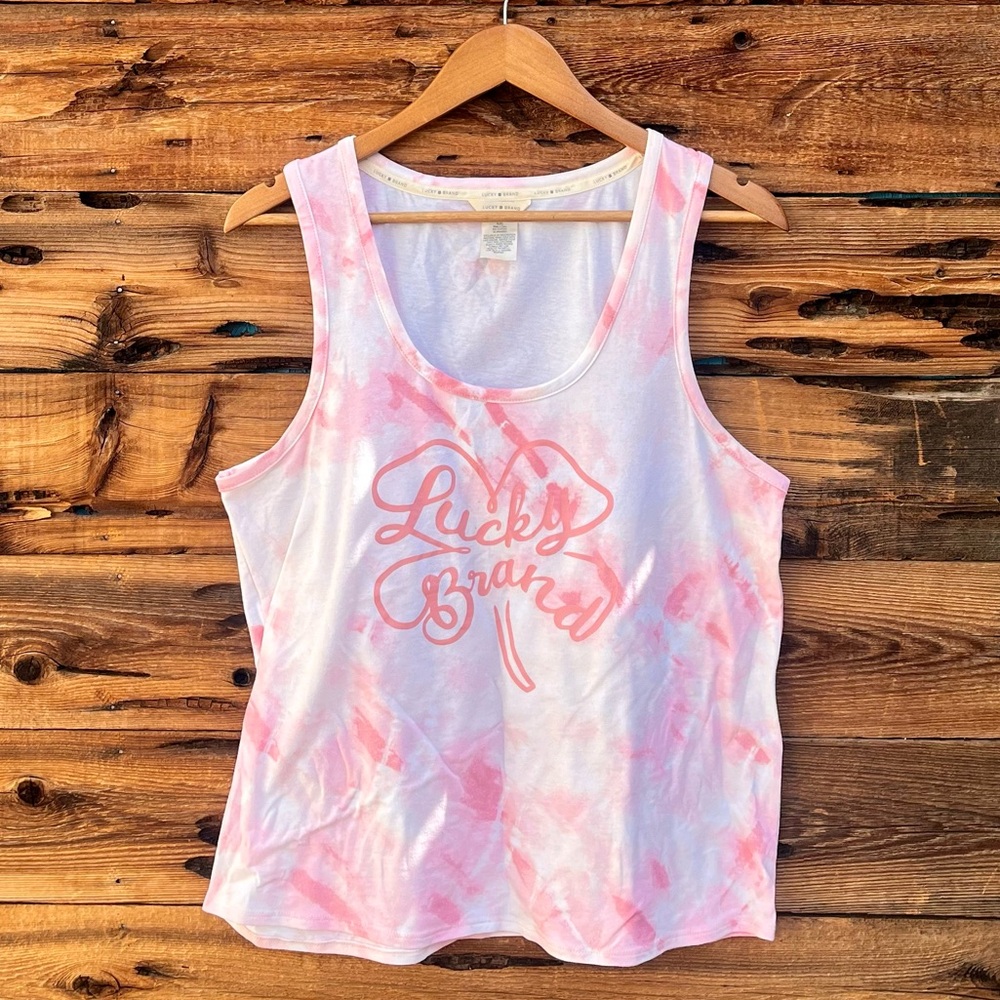 LUCKY BRAND | Pink Tie-Dye Women's Tank Top XL